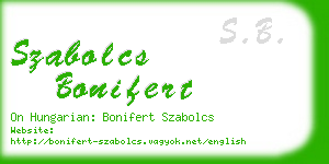 szabolcs bonifert business card